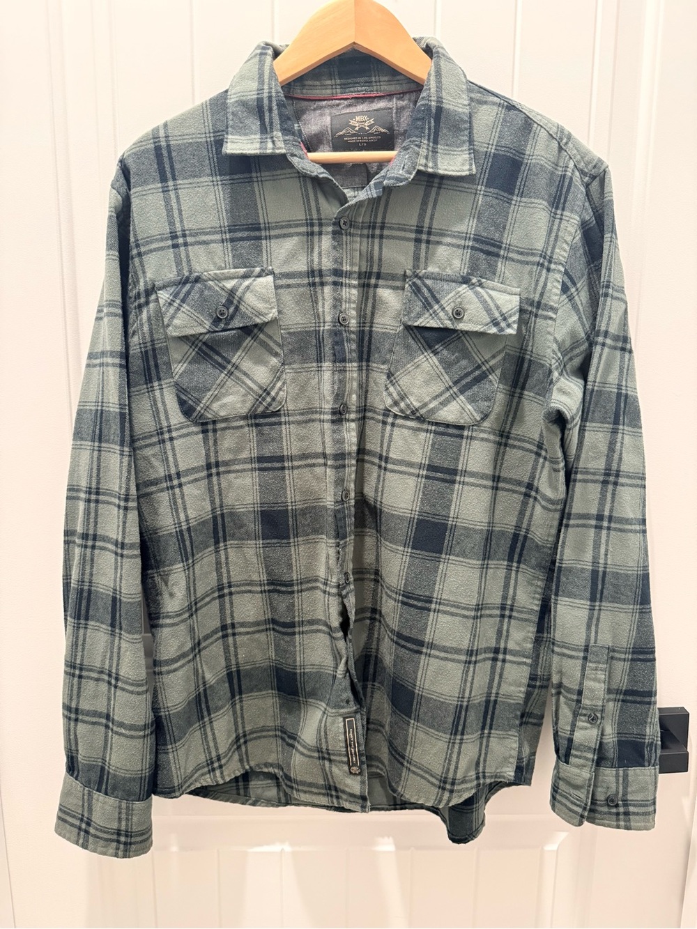 Men's Casual Green Plaid Button-Down Shirt